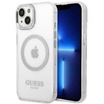 Guess GUHMP14MHTRMS iPhone 14 Plus 6.7" silber/silber hart case Metallumrandung MagSafe