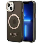 Guess GUHMP14MHTCMK iPhone 14 Plus 6,7" schwarz/schwarz hart case Gold Outline Transluzent MagSafe