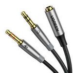 Ugreen AUX-Splitterkabel 3,5-mm-Miniklinke (weiblich) - 2x 3,5-mm-Miniklinke (männlich - Mikrofon und Kopfhörer) silber (AV193 50255)