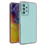 Spring Case Cover Gel TPU Cover mit farbigem Rahmen für Samsung Galaxy A73 hellrosa