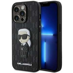 Hülle Karl Lagerfeld KLHCP14XSAKHPKK iPhone 14 Pro Max 6,7" schwarz/schwarz Saffiano Monogram Ikonik Case