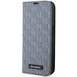 Hülle Karl Lagerfeld KLBKP14XSAKLHPG iPhone 14 Pro Max 6.7" Buchcase silber/silber Saffiano Monogram Case