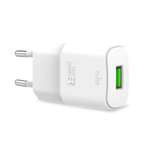 PURO Weißes Mini-Reise-Schnellladegerät - USB-A 12 W Netzadapter (Weiß)