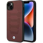 Hülle BMW BMHCP14S22RPSR iPhone 14 6.1" burgunderrot/burgunderrot Ledersitze Muster