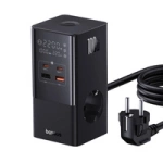 Baseus PowerCombo Tower Ladestation 100W 2 x EU + 2 x USB-A + 2 x USB-C 1,5m - Schwarz