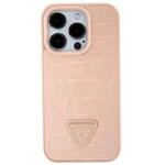Hülle Guess GUHCP15SPCRTHCP iPhone 15 6.1" rosa/rosa hartcase Croco Dreieck Metall Logo Case