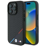 Case BMW iPhone 16 Pro Max 6.9" black/black hardcase M Carbon Tricolor Line MagSafe