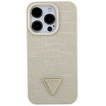 Case Guess GUHCP15SPCRTHCD iPhone 15 6.1" gold/gold hardcase Croco Triangle Metal Logo Case