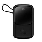 Baseus Qpow power bank 10000mAh built-in cable Lightning 20W Quick Charge SCP AFC FCP black (PPQD020001)