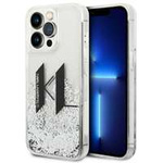 Case Karl Lagerfeld iPhone 14 Pro 6.1" silver/silver hardcase Liquid Glitter Big KL