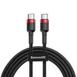 Baseus Cafule Cable durable nylon cord USB-C PD / USB-C PD PD2.0 60W 20V 3A QC3.0 2M black-red (CATKLF-H91)