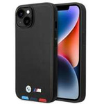 Case BMW BMHMP14M22PTDK iPhone 14 Plus 6.7" Black/Black Leather Stamp Tricolor MagSafe