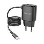 [RETURNED ITEM] Dudao 2x USB wall charger with built-in USB Type C cable 12 W black (A2ProT black)