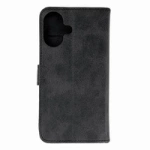 Leather Book Case for iPhone 16 - black