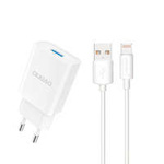 [RETURNED ITEM] Dudao USB wall charger QC3.0 12W white + Lightning cable 1m (A3EU)