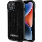 Karl Lagerfeld KLHCP15SHDSPLK iPhone 15 6.1" black/black hardcase Rhinestone Logo Metal Plate