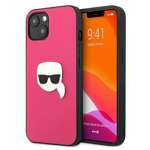 Case KARL LAGERFELD Apple iPhone 13 Mini Leather Iconic Karl`s Head Metal Pink Hardcase