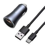 Baseus Golden Contactor Pro quick car charger USB Type C / USB 40 W Power Delivery 3.0 Quick Charge 4+ SCP FCP AFC + USB - USB Type C cable gray (TZCCJD-0G)