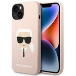 Case KARL LAGERFELD Apple iPhone 14 Silicone Karl`s Head MagSafe Bright Pink Hardcase
