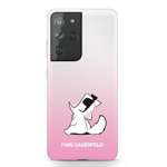 Case KARL LAGERFELD Samsung Galaxy S21 Ultra Choupette Fun Pink Hardcase