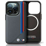 Case BMW iPhone 16 Pro Max 6.9" anthracite/antracite hardcase M Meshed Tricolor Stripes MagSafe