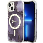 Case Guess GUHMP14SHTMRSU iPhone 14 6.1" purple/purple hardcase Golden Marble MagSafe Case