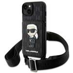 Case Karl Lagerfeld KLHCP14SCSAKHPKK iPhone 14 6.1" hardcase black/black Crossbody Saffiano Monogram Ikonik Case