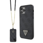 Guess GUHCP12MP4TDSCPK iPhone 12 / 12 Pro 6.1" black/black hardcase Crossbody 4G Metal Logo