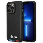 Case BMW BMHMP14X22PTDK iPhone 14 Pro Max 6.7" Black/Black Leather Stamp Tricolor MagSafe