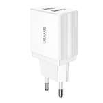 USAMS Network Charger. 2xUSB T24 2.1A white /white CC90TC01 (US-CC090)