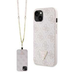 Guess GUHCP13MP4TDSCPP iPhone 13 6.1" pink/pink hardcase Crossbody 4G Metal Logo
