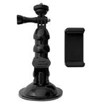 GoPro mount with suction cup for GoPro, DJI, Insta360, SJCam, Eken sports cameras + smartphone adapter (GoPro car suction cup)