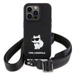 Case Karl Lagerfeld KLHCP15SSCBSCNK iPhone 15 6.1" hardcase black/black Crossbody Silicone Choupette Case