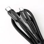Cable Braided USAMS USB-C To Lightning 30W PD Fast Charge 1.2m Black