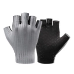 Rockbros Breathable Short Finger Cycling Gloves, Size: XXL - Gray