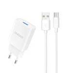 Dudao charger EU USB 5V / 2.4A QC3.0 Quick Charge 3.0 + cable USB Type C white (A3EU + Type-c white)