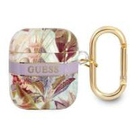 Case GUESS Apple AirPods Cover Flower Strap Collection Purple Case