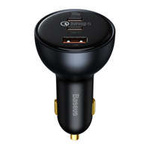 Baseus Qualcomm® Quick Charge ™ 5 Technology Multi-Port Fast Charge Car Charger C + C + U 160W set Gray （with Baseus Xiaobai series fast charging Cable Type-C to Type-C 100W (20V / 5A) 1m Black）