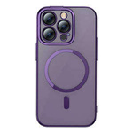 Baseus Glitter Magnetic Case for iPhone 14 Pro Max (purple) + tempered glass + cleaning kit