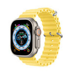Dux Ducis Strap Watch Strap 8 / 7 / 6 / 5 / 4 / 3 / 2 / SE (41 / 40 / 38mm) Silicone Band Bracelet Yellow (OceanWave Version)