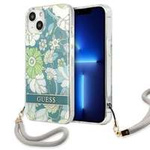 Case GUESS Apple iPhone 13 Flower Strap Green Hardcase