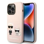Karl Lagerfeld KLHMP14LSSKCI iPhone 14 Pro 6.1" hardcase light pink/light pink Silicone Karl & Choupette MagSafe