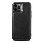 iCarer Leather Oil Wax case covered with natural leather for iPhone 12 Pro Max black (ALI1206-BK)