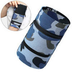 Fabric armband on the arm for running fitness, camo blue