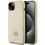 Guess GUHCP15SPS4DGPD iPhone 15 6.1" gold/gold hardcase Leather 4G Metal Logo Strass