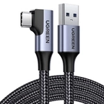 Angle cable USB to USB-C UGREEN US385, 3A, 1m (black)