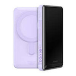 Baseus Magnetic Bracket Wireless Fast Charge Power Bank 10000mAh 20W Purple（With Xiaobai series fast charging Cable Type-C to Type-C 60W(20V/3A) 50cm White）