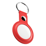 KeyBudz AirTag Keyring - leather case protection for AirTag (red)
