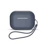 Silicone case for AirPods 3 + wrist strap lanyard - blue