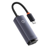 Baseus Lite Series Ethernet Adapter Type-C to RJ45 LAN Port (1000Mbps Aluminum Alloy) Grey